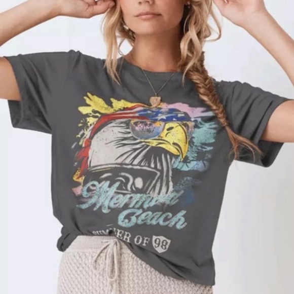 City Feathers Tops - Free Ride Western Graphic Vintage Tee